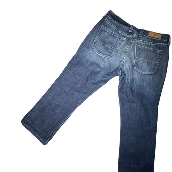 Lucky Brand Classic Rider Crop Dark Wash Distressed Jeans Womens 2 26 23 - Picture 6 of 8